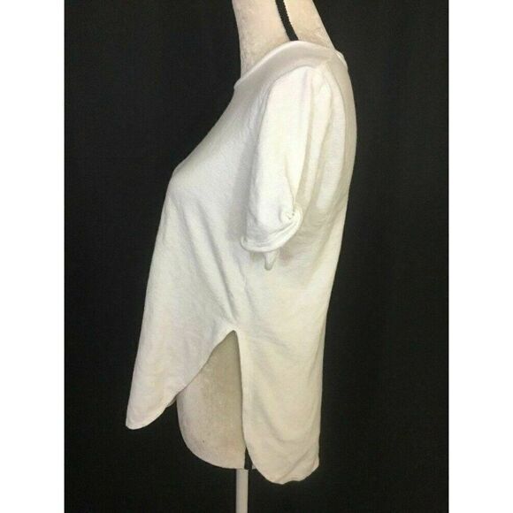 Zara Women’s Solid White Short Sleeve Scoop Neck Top t shirt crew neck Small - Picture 2 of 4